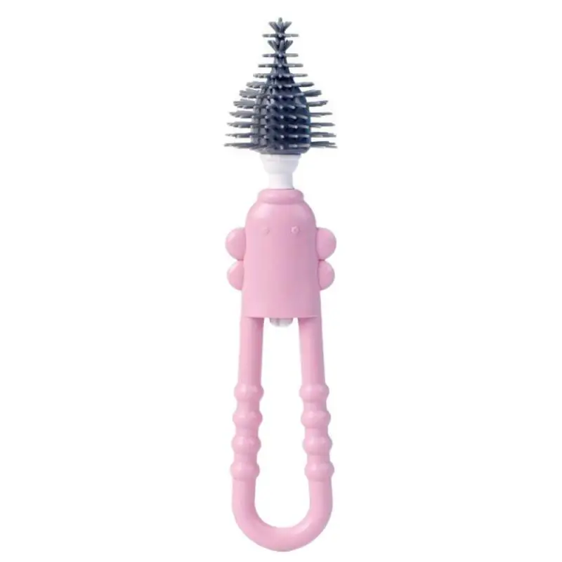 

New Newborn Baby Bottle Cleaner Brush Silicone 360 Degree Rotating Long Handle Baby Bottle Nipple Cup Cleaning Brush