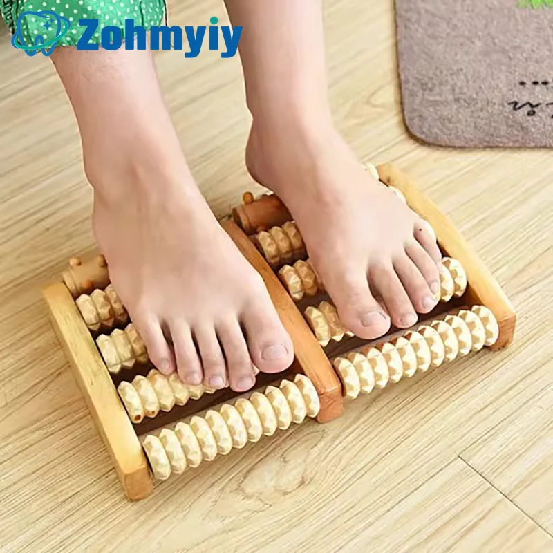 Деревянный роликовый массажер для ног снимает подошвенный фасциит боль в пятке