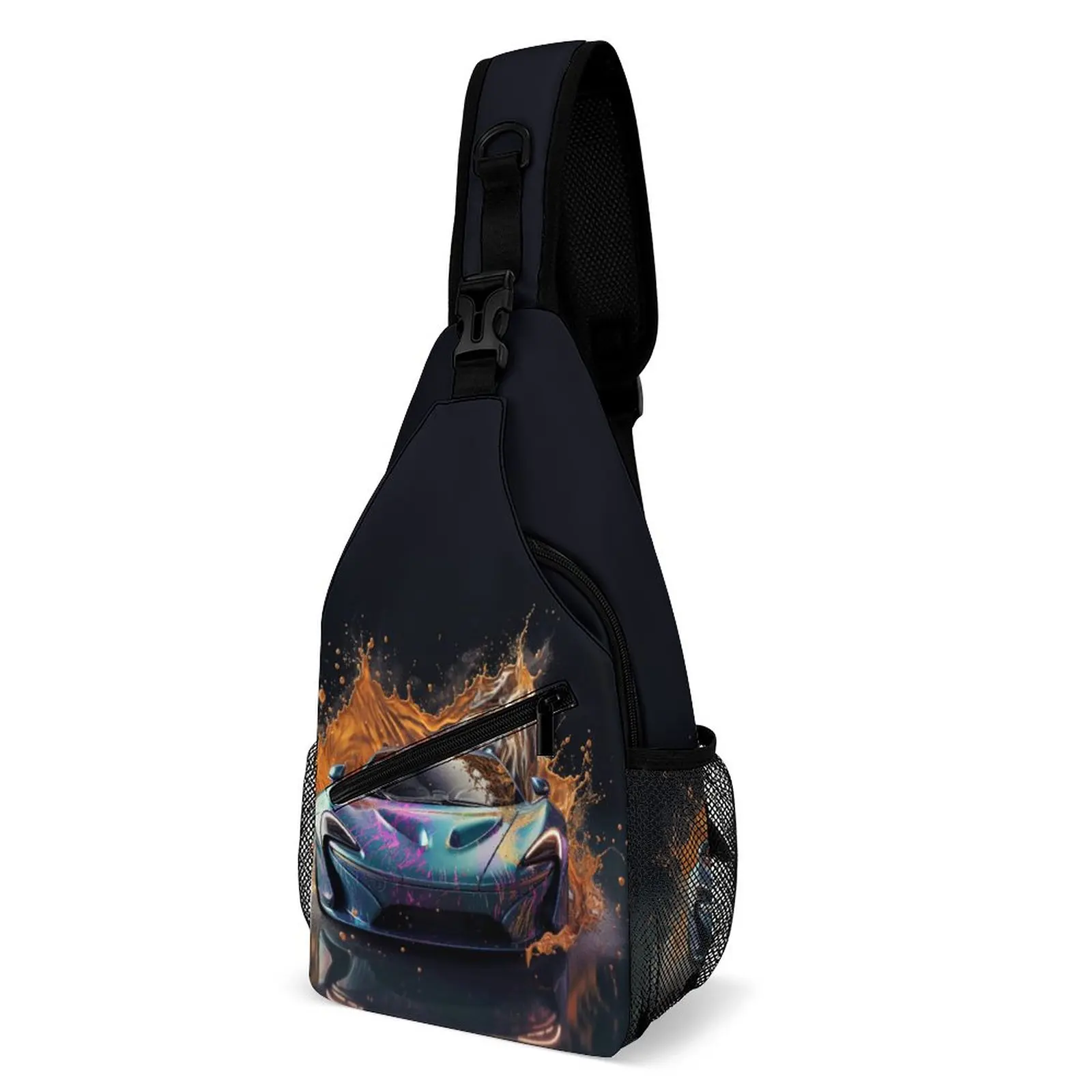 

Powerful Sports Car Chest Bags Explosion Liquid Splash Travel Shoulder Bag Modern Crossbody Bag Business Fishing Sling Bags