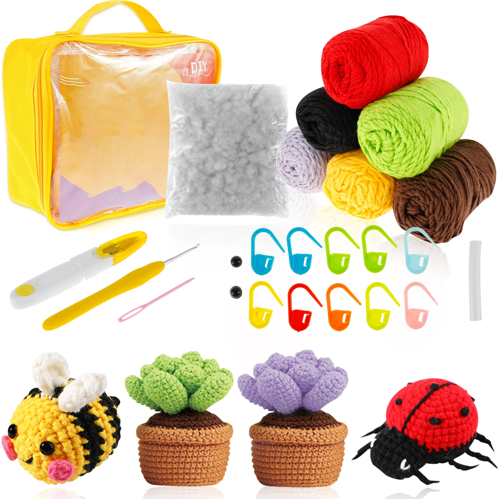 

New Crochet Kit for Beginners Cute Animal Beginner Crochet Set Crochet Animal Kit Crochet Starter Kit with Step-by-Step Video