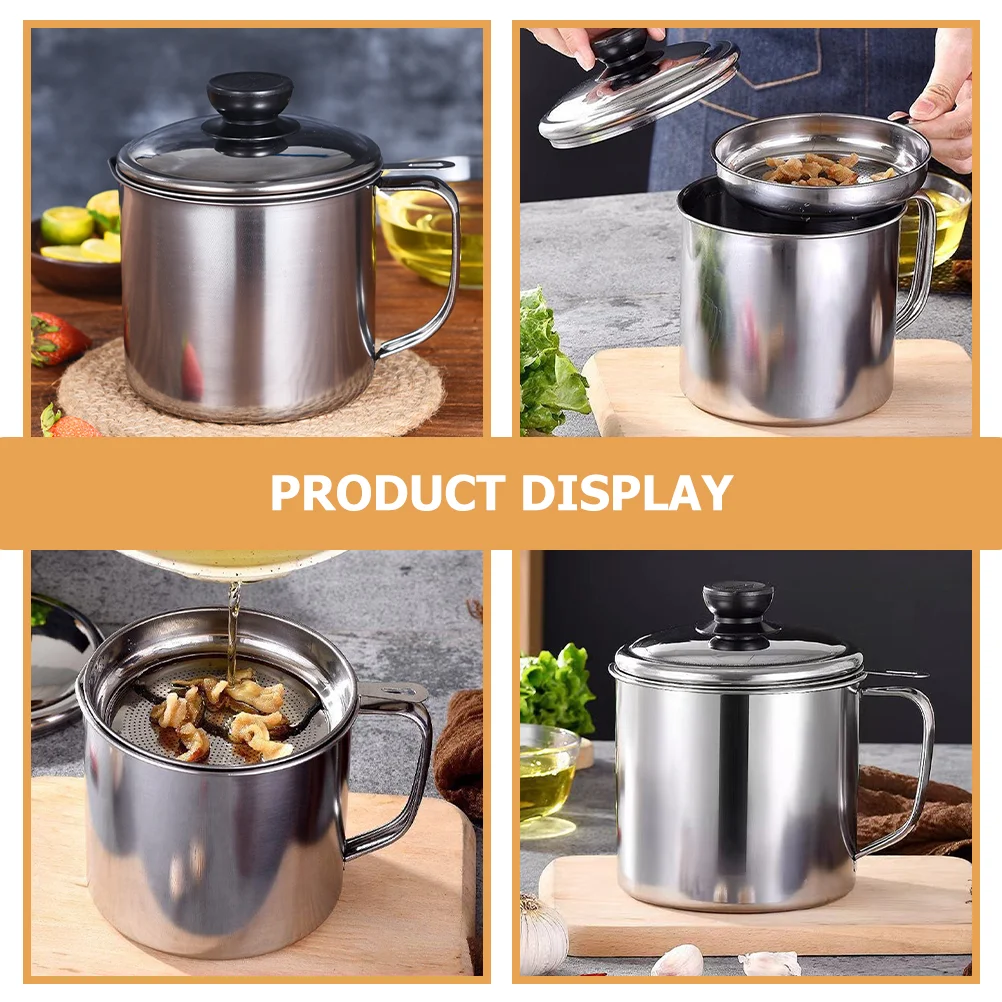 Сепаратор бульев масла фильтр-кастрюля из нержавеющей стали оливковый бекон