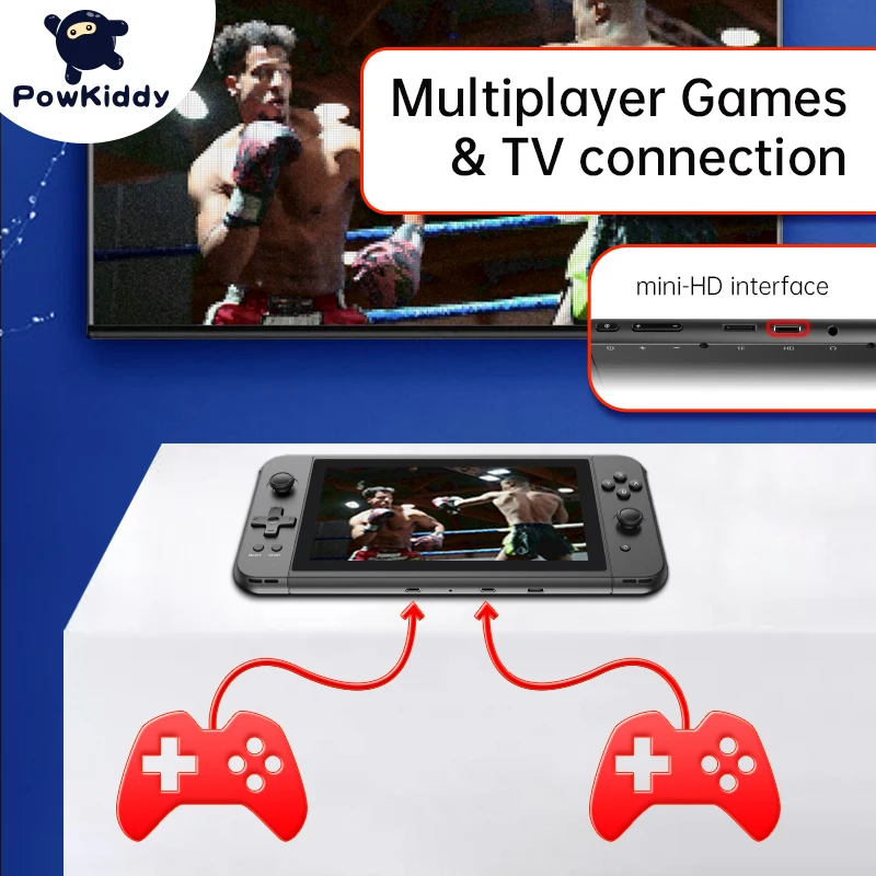 Новая портативная игровая консоль POWKIDDY X70 7 дюймов HD экран Ретро дешевые подарки