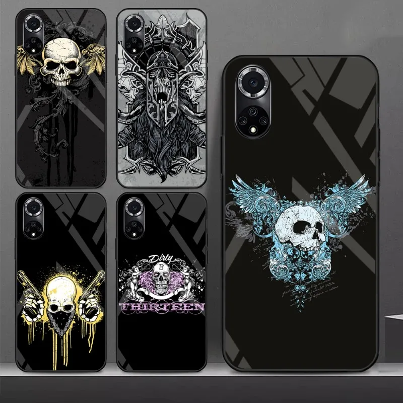 

Grim Reaper Skull Phone Case Glass Cover For Huawei P 40 30 20 10 Pro Plus P50 P9 P Smart 2019 2021 P Smartplus Smart Z