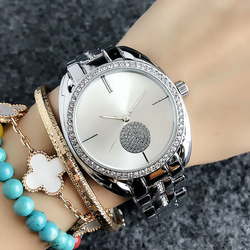 Brand Wrist Watches Women Girl Ladies Crystal Style Quartz Casual Steel Metal Band Clock m52