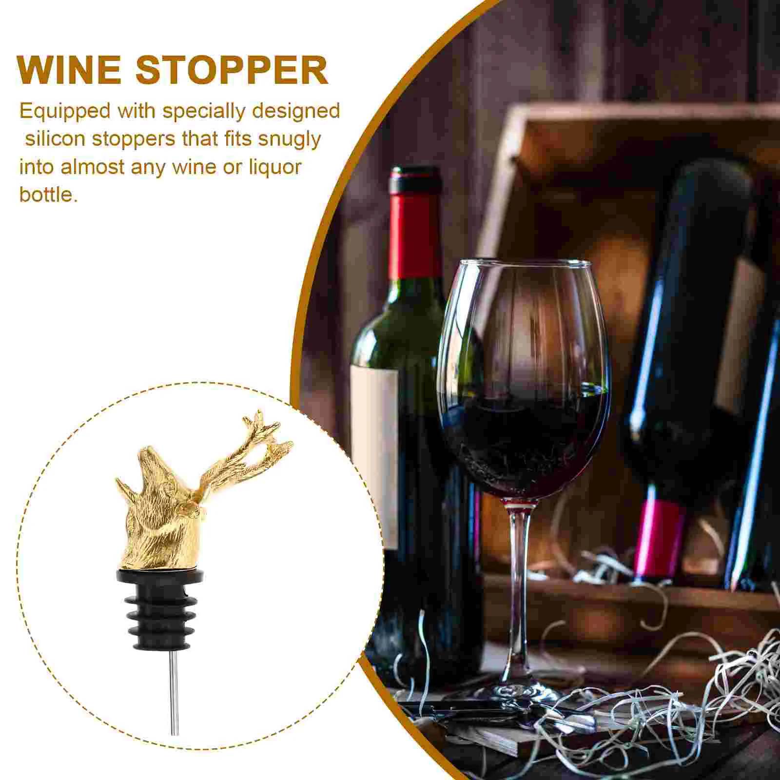 Разливная пробка для бутылки с изображением головы оленя креативный аэратор