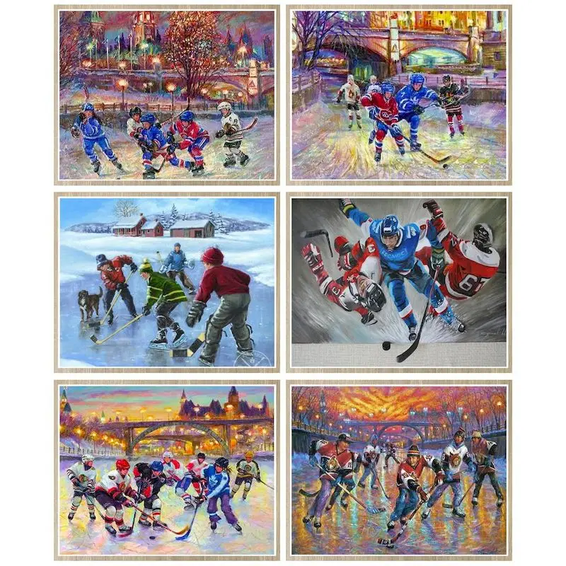 

CHENISTORY Painting By Number For Adults Hockey Game Diy Frame Picture By Numbers Figure Acrylic Paint On Canvas Home Decor