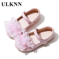 kids party shoes princess pearl baby girl ballerina shoes 2022 new kids single child lace with flat sole shoe free shipping