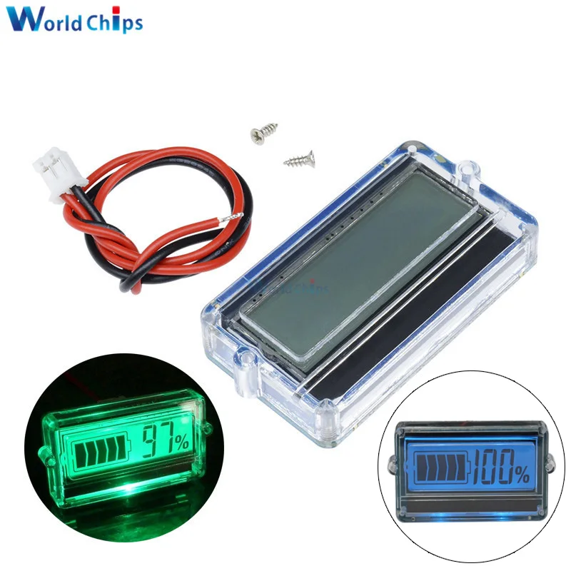 

3S 12V Digital LED Capacity Tester Battery Indicator 24V 48V Lipo li-ion Remaining Power Tester With Cable Blue/Green Display