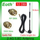 EOTH 1 2 шт. антенна 2,4g 5,8g с магнитным основанием 12dbi sma Мужская Чистая медь wlan Wi-Fi двухдиапазонная антенна роутер антенна 3 м кабель RG174
