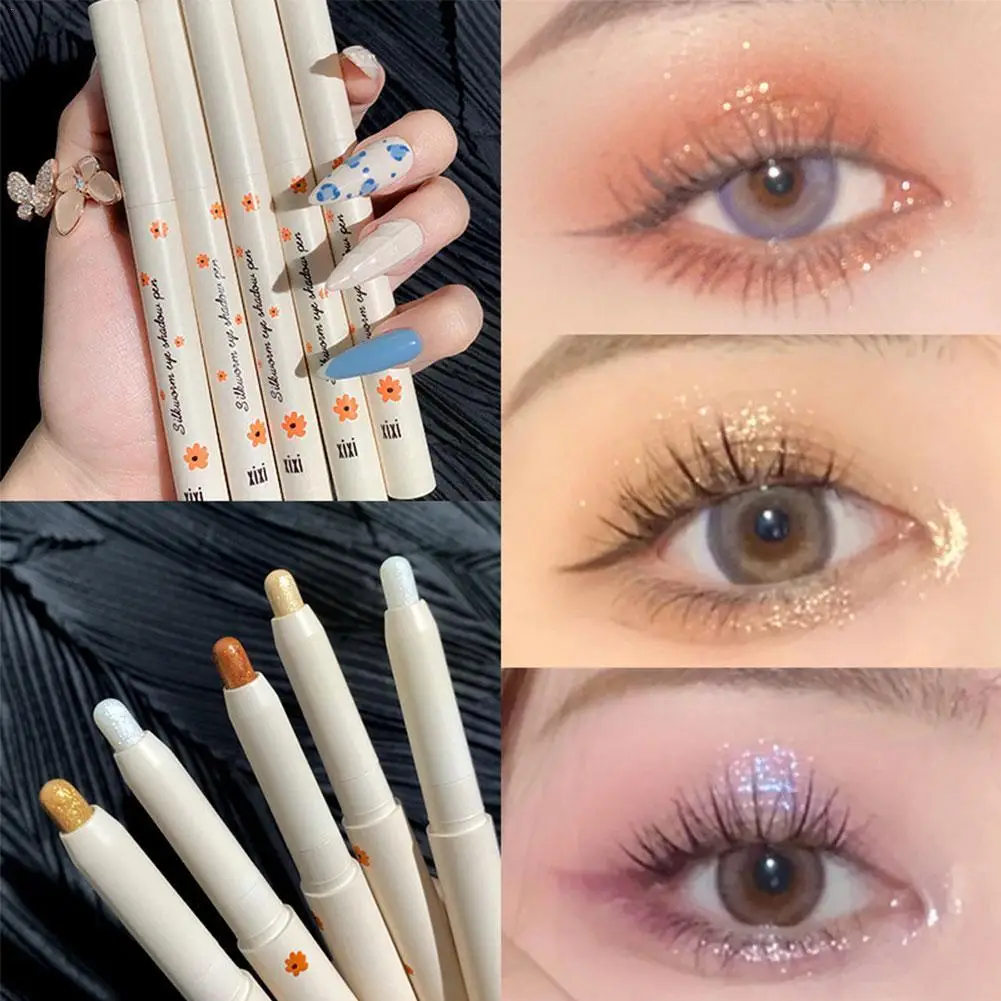 

2023 Diamond Glitter Eyeshadow Liner Pencil Face Makeup Gold Matte Lasting Pink Silkworm Highlighter Pen Eyeliner Champagne M7I2
