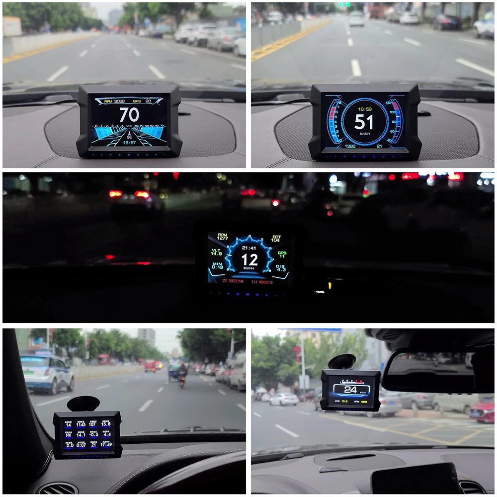 Фото Умный Автомобильный дисплей OBD GPS с регулируемым кронштейном и спидометром №5