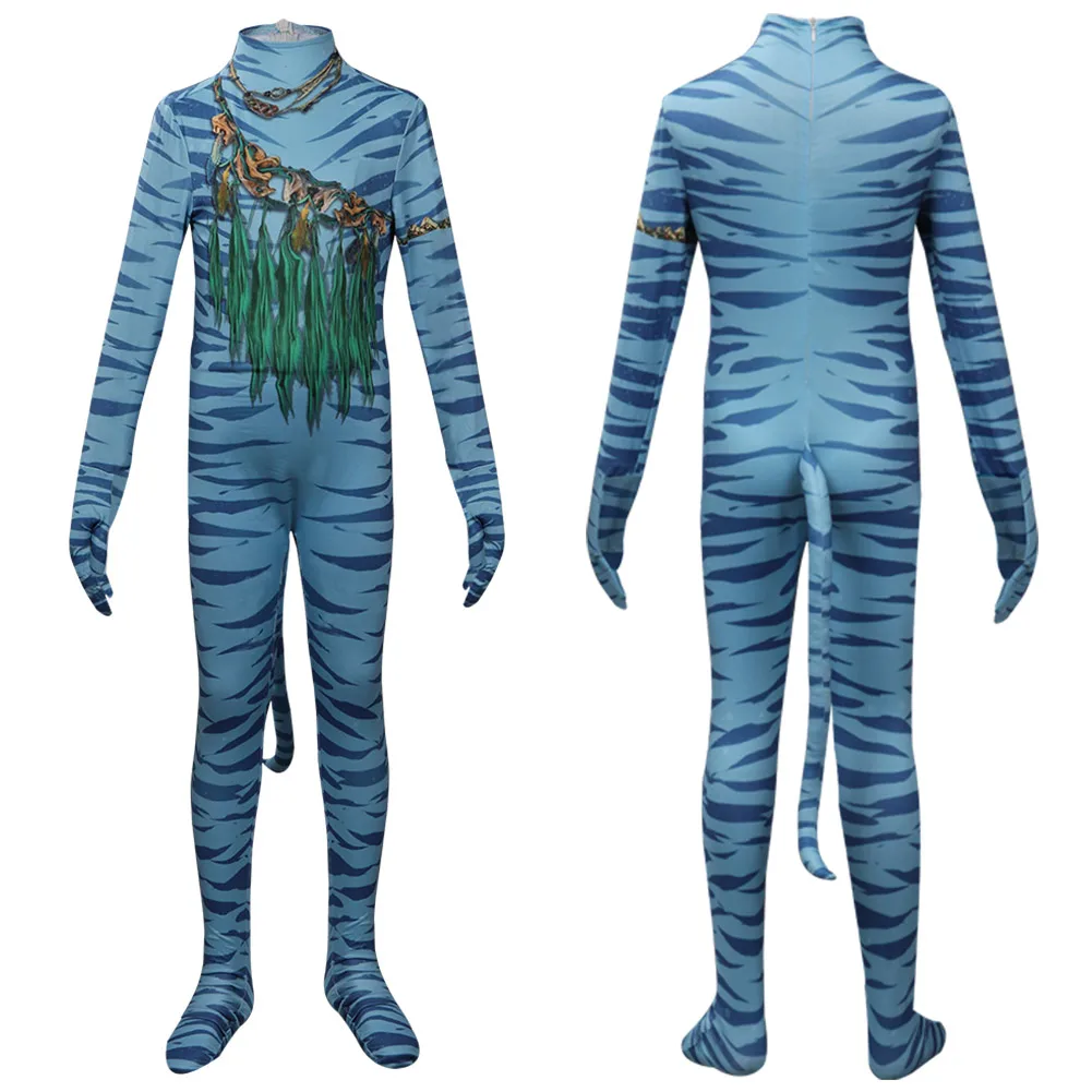 The Way of Water Neytiri Jake Sully Cosplay Costume Avatar 2 Kids Children Jumpsuit Outfits Halloween Carnival Party Suit