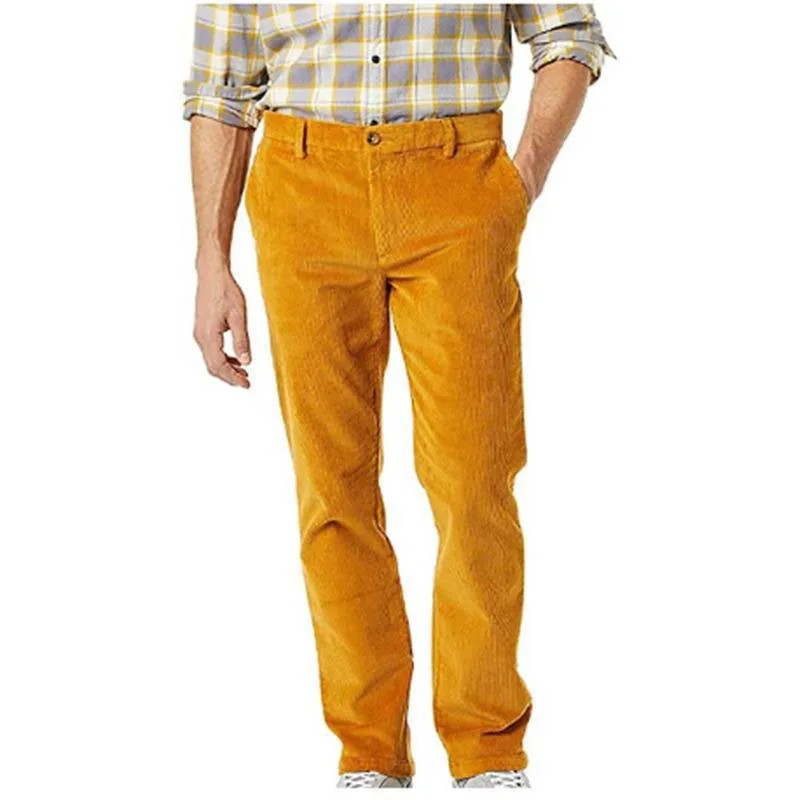

Брюки мужские вельветовые однотонные, повседневные Модные Винтажные прямые штаны, уличная одежда, классические длинные брюки в рубчик, осень 2023
