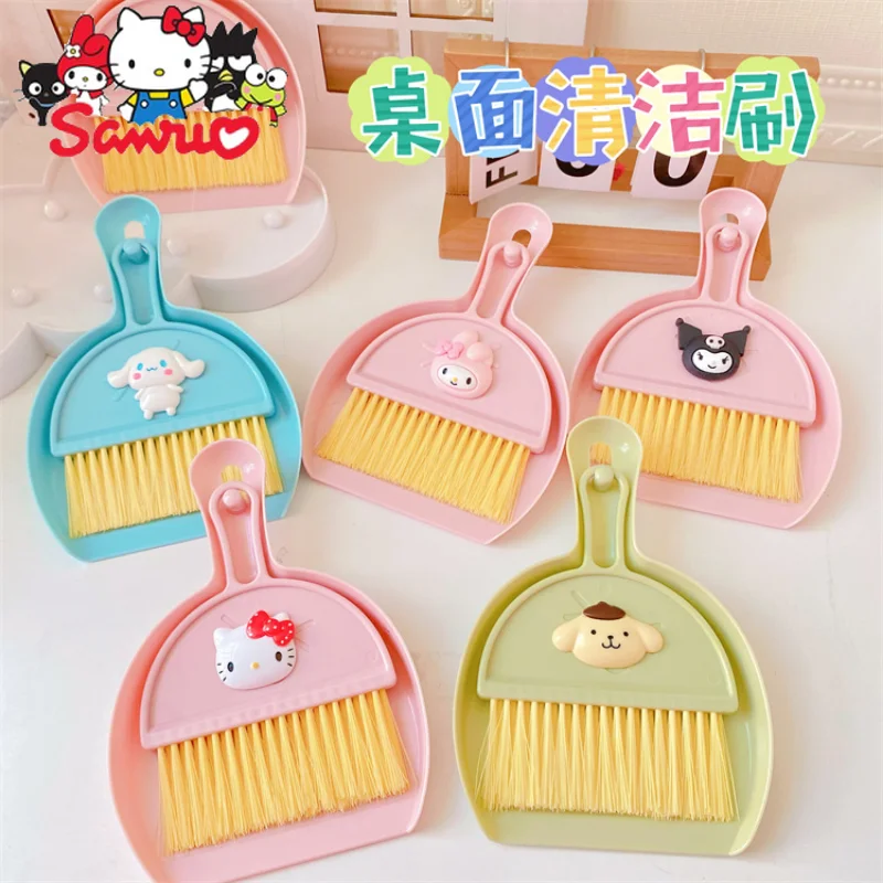 

Sanrio Melody Kuromi Hello Kitty Cinnamoroll Pochacco Keyboard Computer Sundries Brush Table with Dustpan Broom Set Dust Brush