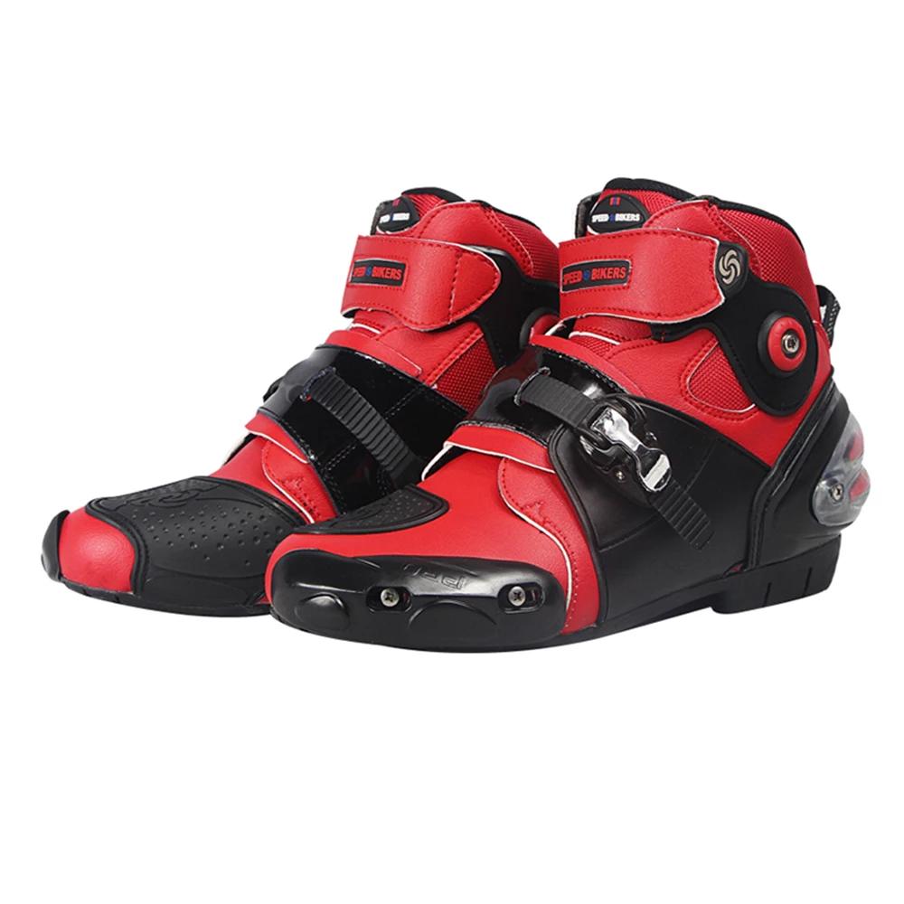 

Men's Motorcycle Boots with Gear Shifter Guard Mid-height Motocross Racing Shoes Non-slip Rubber Sole A Boot for Motorcyclist