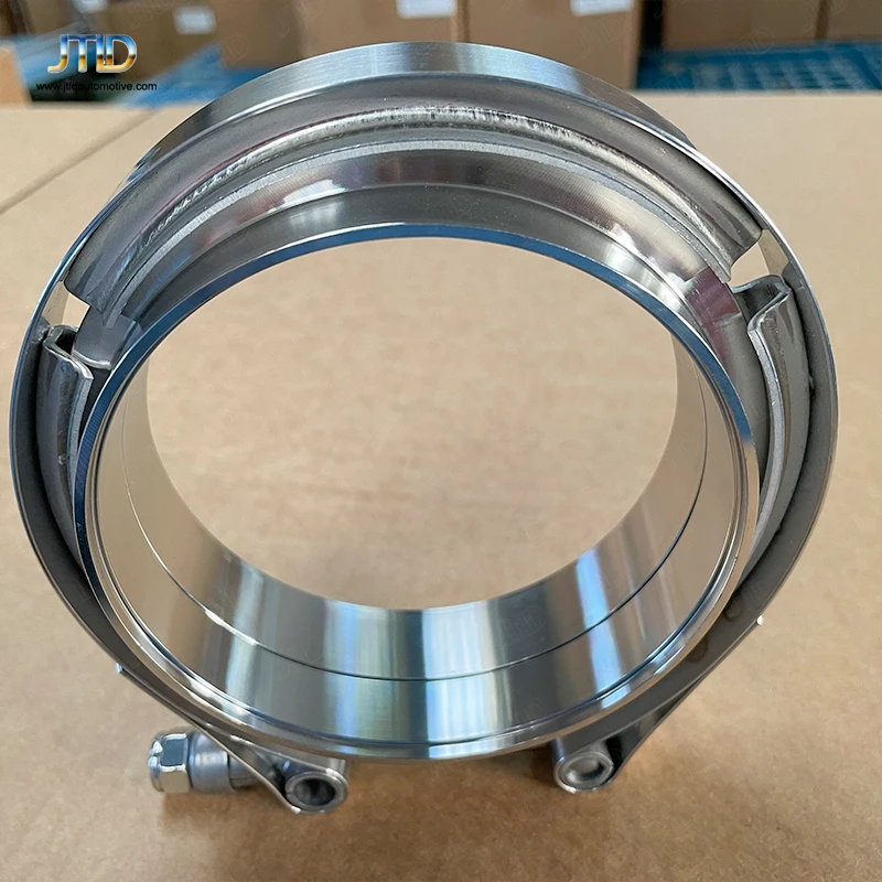 

JTLD Universal 4 inch 304SS Standard V-band Clamp Male and Female Flange Kit For Exhaust System Downpipe