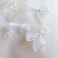 lace bowknot hairpin fairy headdress girls embroidery lace hair clip barrette lace bow hairpin white lace hairpin 346pcs