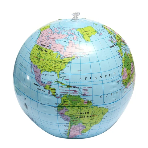 Обучающий надувной шар, Карта мира на земле, 16 дюймов, детская игрушка, бассейн, шар, пляж, игра, студенты, география, Обучающие подарки из ПВХ