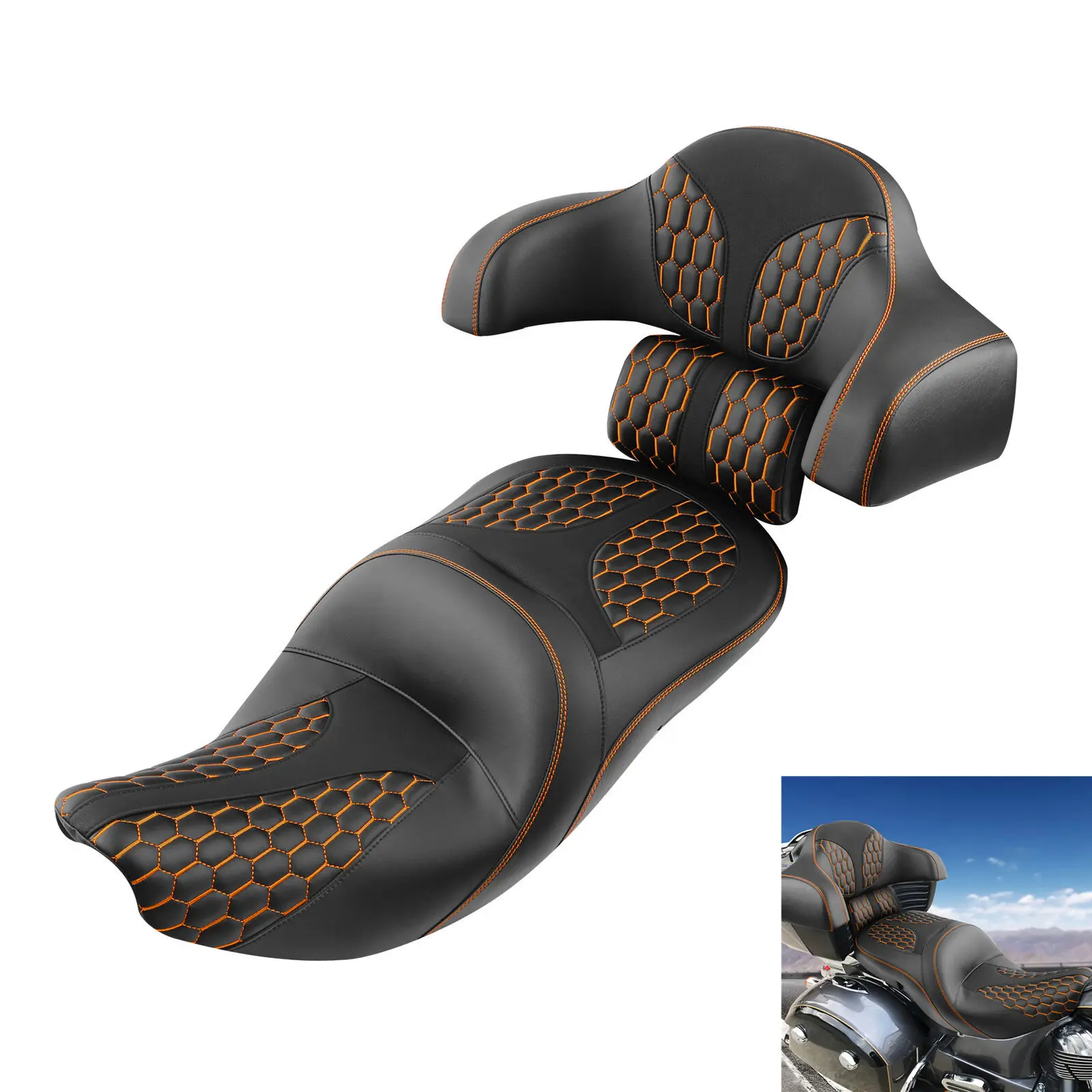 

Сиденье и спинка для водителя мотоцикла и пассажира Для Indian 2015-2022 Chief Dark Horse Roadmaster Classic Limited Vintage