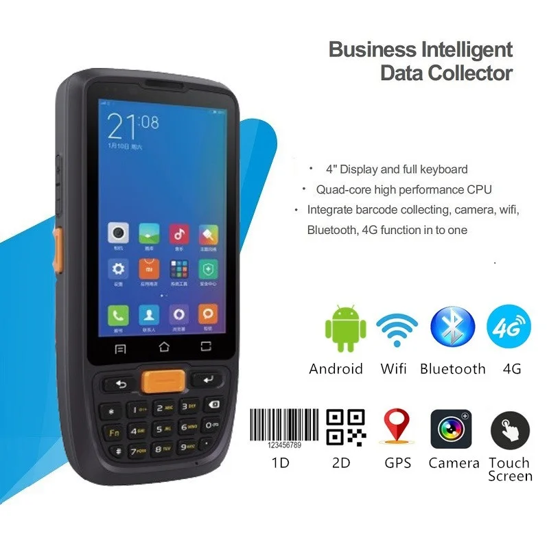 

Сканер штрих-кода на Android, портативный КПК с терминалом 1D, 2D, Bluetooth, Wi-Fi, 4G, GPS, считыватель штрих-кода, мобильный компьютер, камера для считывани...