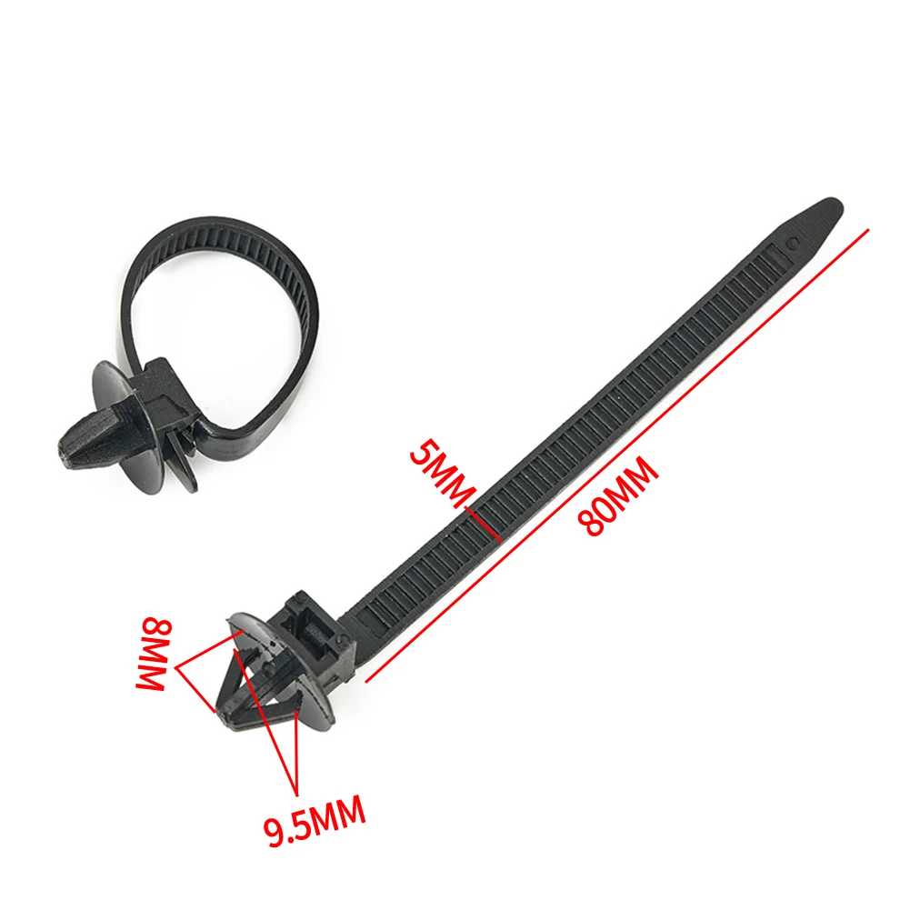 

50PCS Cars Mount Wire Tie Clip Releasable Nylon Tie Wrap Cable Fastening Clips Self-locking Plastic Universal 9cm