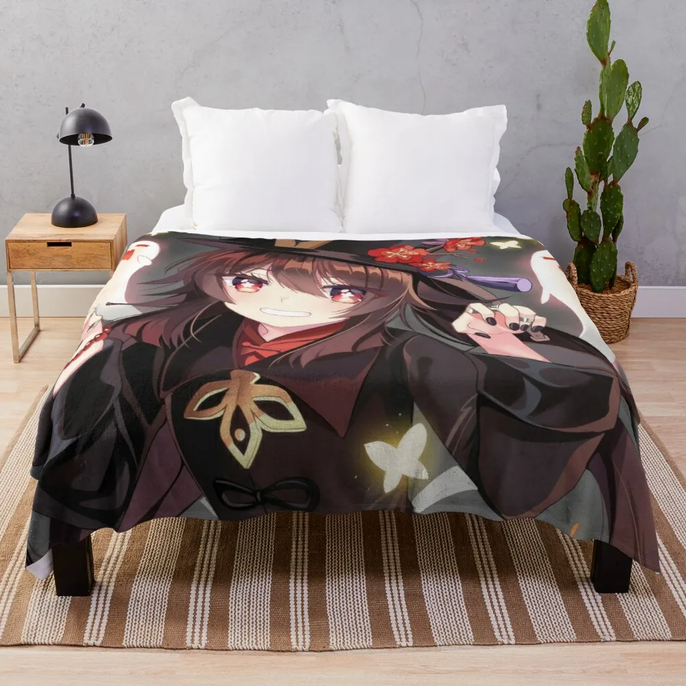 

Hu tao Throw Blanket king flannel blanket furry blanket