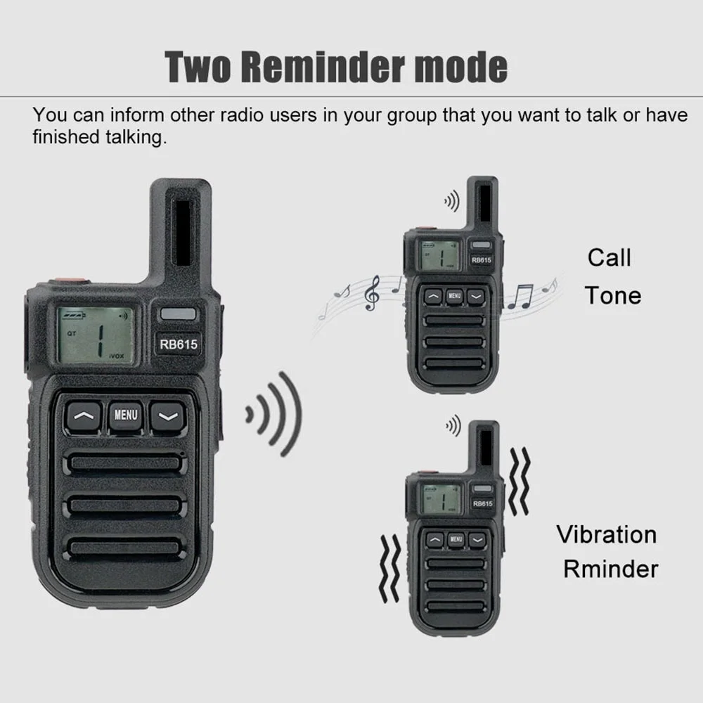 

RB615 PMR Mini Walkie Talkie PMR 446 PTT FRS Walkie-Talkies 1 or 2 pcs Portable Two-way Radio ht for Restaurant Hunting