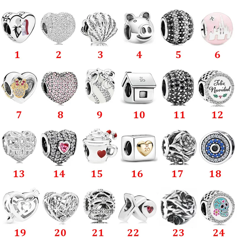 

925 Sterling Silver Castle Animal Series Bird Love Fixed Buckle String Pendant DIY Bracelet String Beads Pandora er Original Des