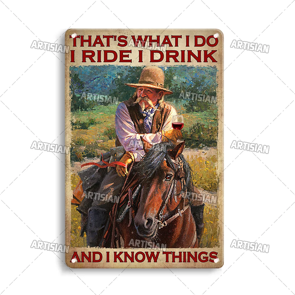 

Металлическая табличка ARTISIAN Ностальгический Ковбой и Лошадь