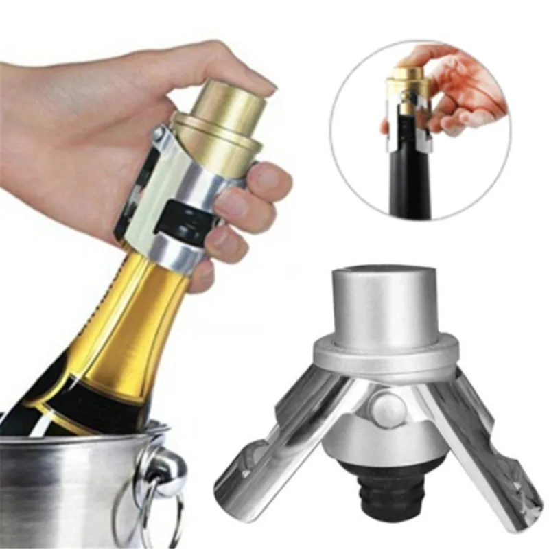 

Sealing Bottle Cap Wine Beer Bottle Cork Plug Stainless Steel Champagne Sparkling Stopper Wine Bottle Stopper Bar Tools