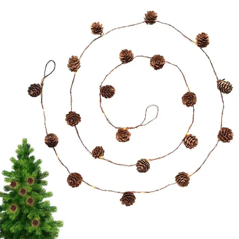 

Рождественская гирлянда, гирлянда, Рождественская гирлянда, гирлянда с 20 сосновые конусами, светодиодные огни, Рождественская осветительная гирлянда с питанием от USB