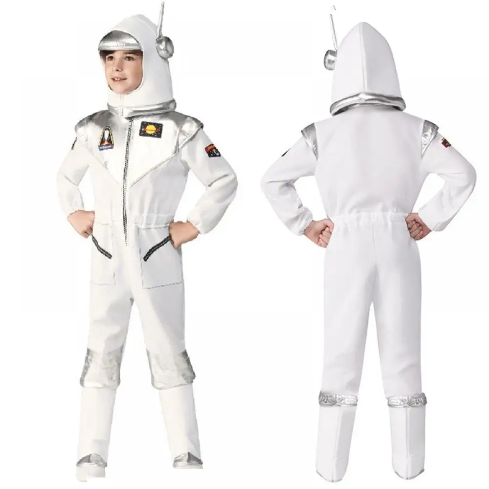 Новый детский костюм космоса белый комбинезон шляпа для косплея детская