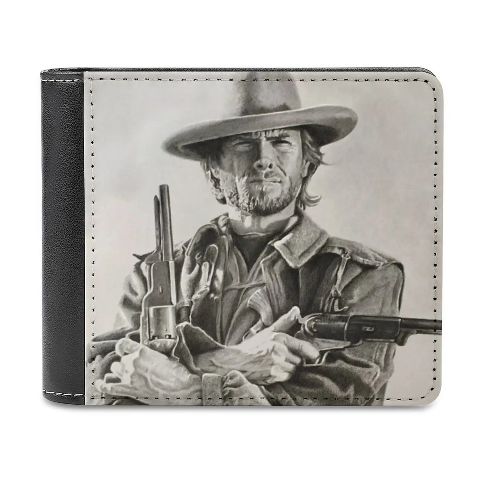 

Clint Eastwood мужской кошелек, кожаный кошелек, держатель для кредитных карт, короткий кошелек Clint Eastwood Coffee Clint