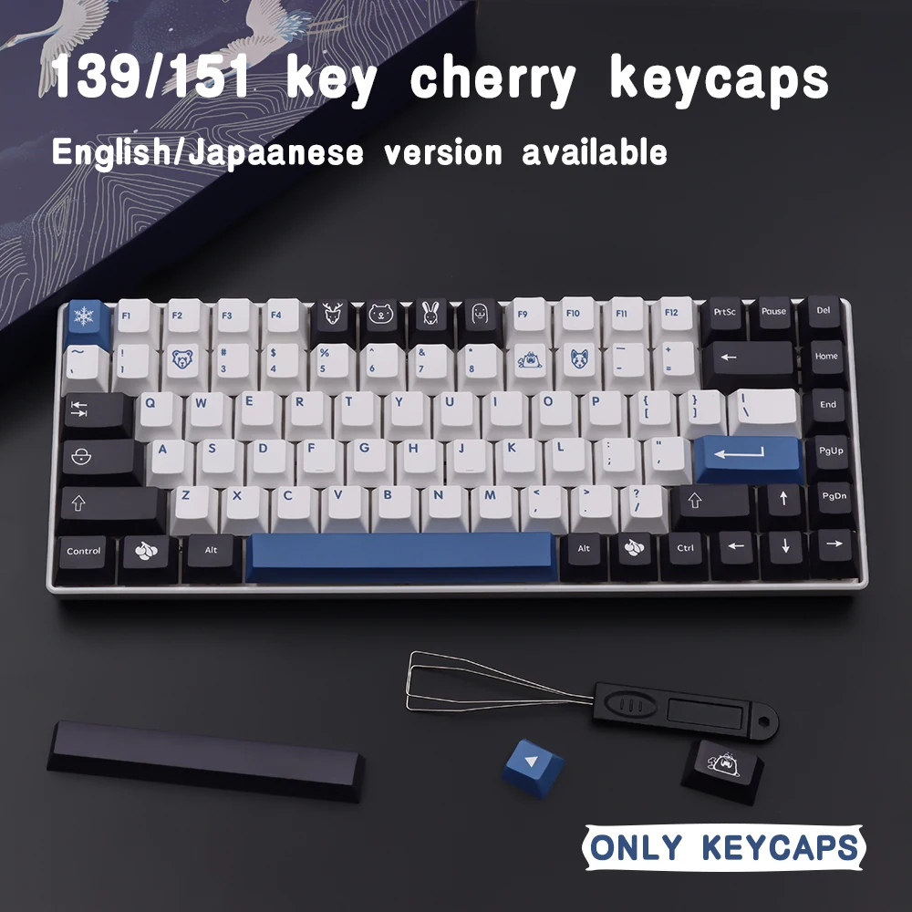 

139 keys Arctic keycap Cherry Profile PBT sublimation suitable for GMK61/64/68/84/87/96/980/104/108 mechanical keyboard