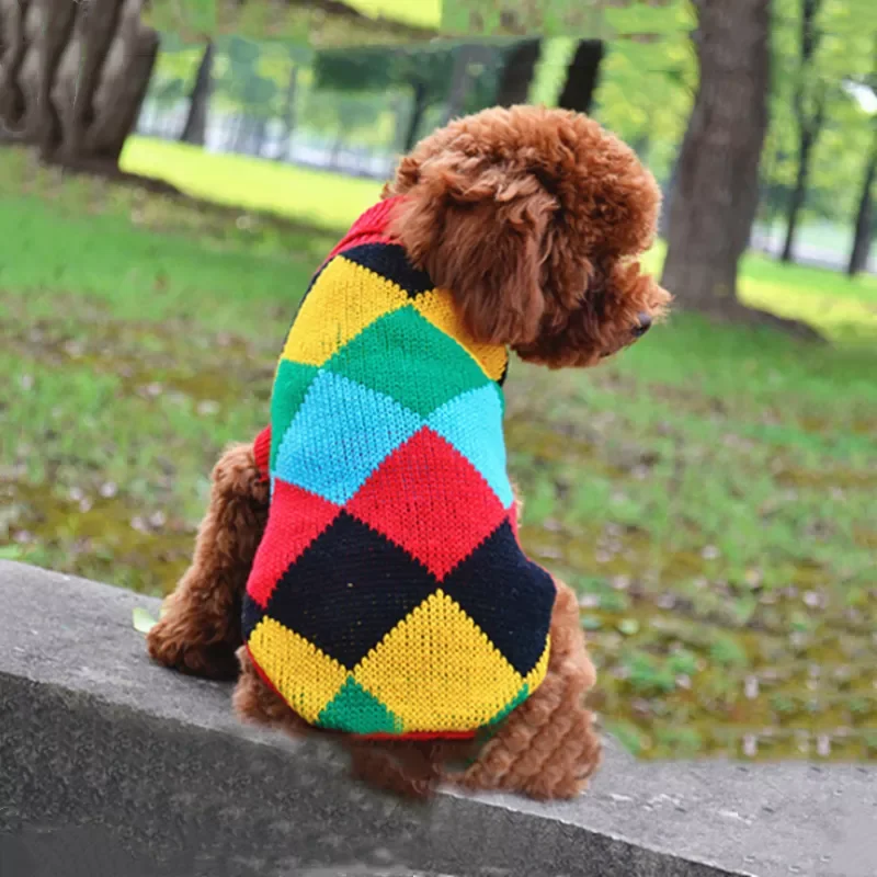 

2022New Dog Sweater Pet Winter Warm Knitted Printing Clothing Sweater for Small Medium Cat Dogs Pullover Clothes Puppy Coat Jack