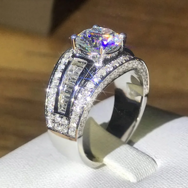 

Huitan Gorgeous Wide Women's Wedding Rings with Brilliant Cubic Zirconia Luxury Fashion Marriage Ring Ladies Jewelry Drop Ship