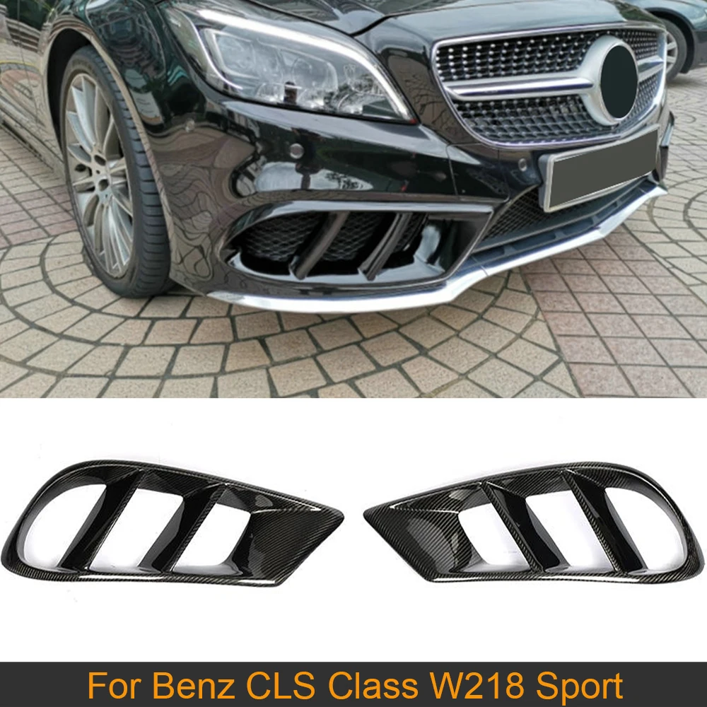 

Накладка на переднюю противотуманную фару автомобиля для Mercedes Benz CLS Class W218 Sport 2014-2017, накладка на передний бампер противотуманной фары из угл...