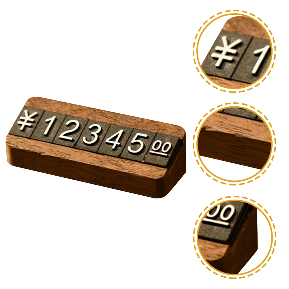 

Digital Grain Price Board Wood Tags Pricing Cube Jewelry Table Top Display Stand For the store