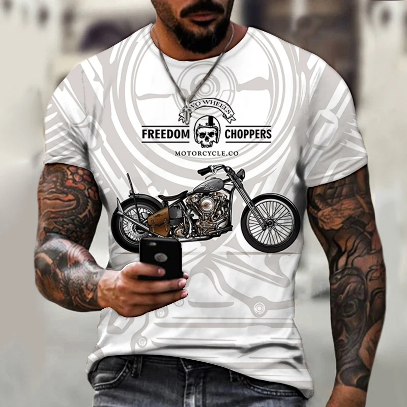 

Street Men's T-shirts Retro Motorcycle Summer Luxury Tracksuit Funny Sportswear Tops 3D Printed O Neck Fashion Hot Beach Casual