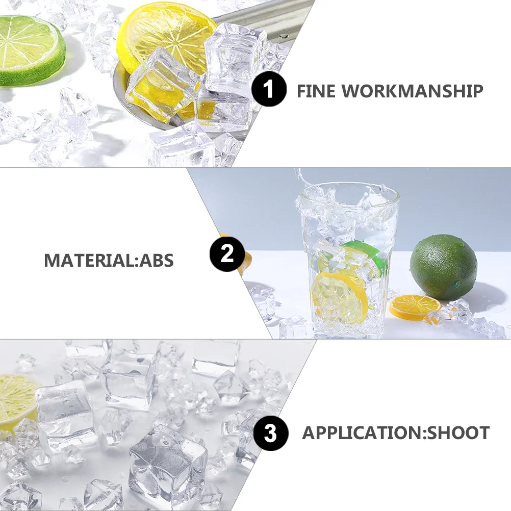 

100 Pcs Clear Plastic Vase Pretend Ice Cubes Birthday Decoration Favor Crystal Ice Rock Crafts Faux Ice Cubes