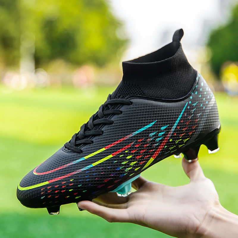 FG/HG/TF Men's football boots High ankle youth football shoes spikes professional training shoes Futsal football shoes