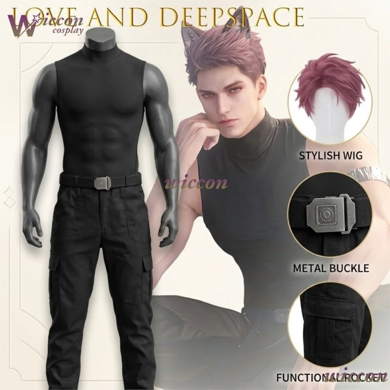 Фото Мужской косплей-костюм: жилет Valko Cos Vest Love and Deepspace, безрукавка для косплея по аниме-игре, мужской костюм на Хэллоуин №3