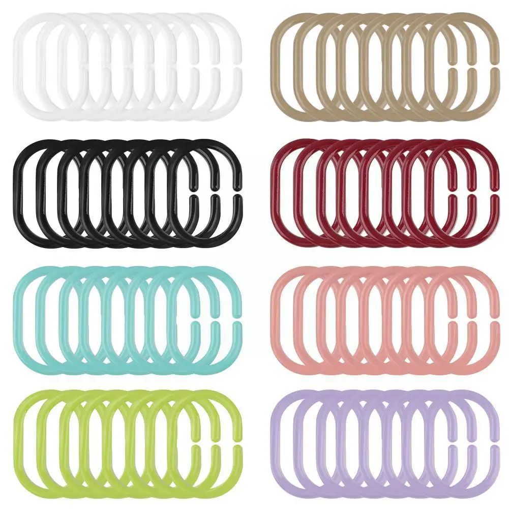 

12pcs/Set Plastic C Shape Bath Drape Shower Bendable Curtain Bathroom Accessories Curtain Hooks Bathing Loop Q4T9
