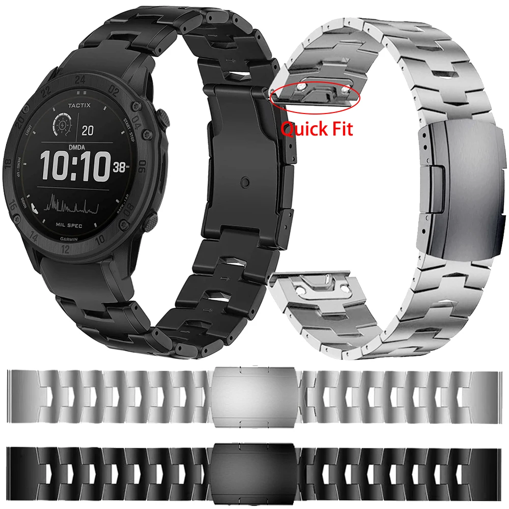 

Quickfit Titanium alloy Straps For Garmin Tactix 7 Pro Delta Bravo Fenix 7 7X 6 6X 5 Epix Gen 2 22 26mm Band Bracelet Wristbands