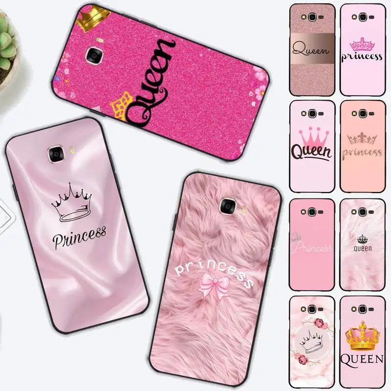 

Rose Gold Pink Princess Queen Phone Case For Samsung J 7 plus 7core J7 neo J6 plus prime J6 J4 J5 Mobile Cover