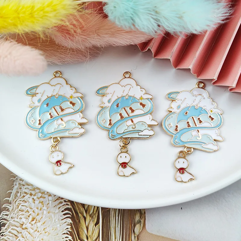 

10pcs Cartoon Sunny Doll Enamel Charms Drip Oil Alloy Pendants for Jewelry Making Cute DIY Earring Necklace Keychain Accessories