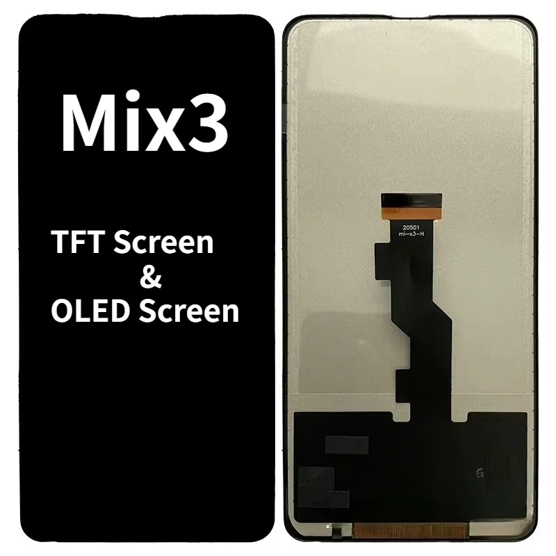 Фото OLED и TFT-экраны для Xiaomi Mi Mix 3 M1810E5A, ЖК-дисплей, цифровой сенсорный экран в сборе с рамкой для замены Mix3 №1