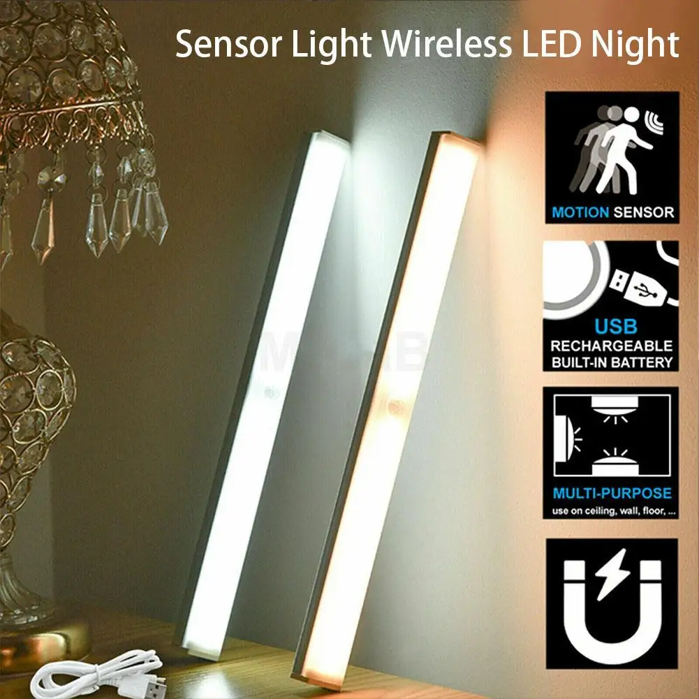 

Светильник с датчиком движения, беспроводной настенный декоративный светильник, лестница, шкаф, комната, прохода, светильник светодиодный, ...