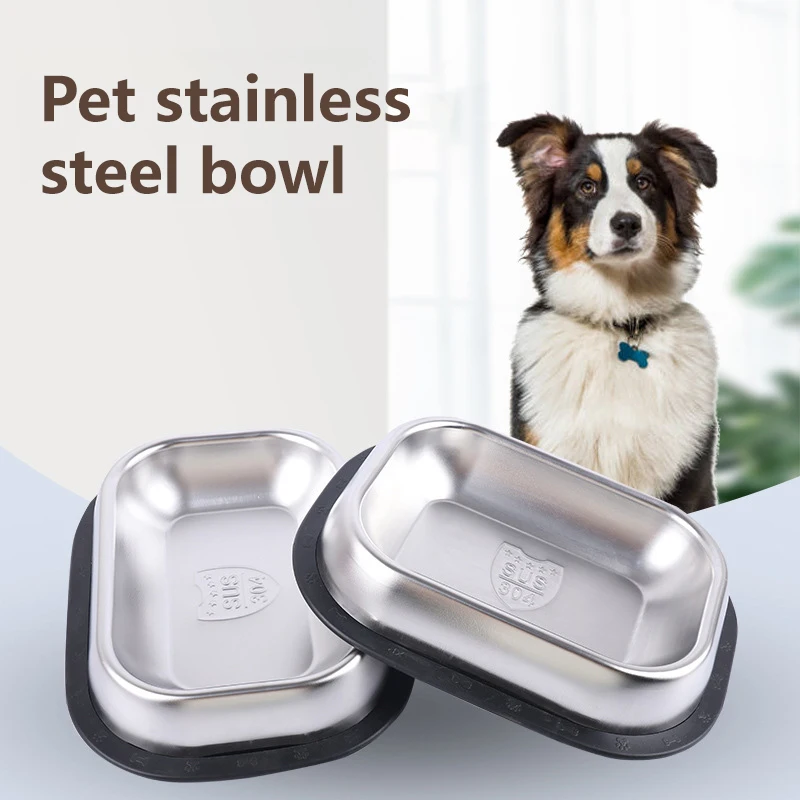 

Миски для кормления домашних животных из нержавеющей стали 304, нескользящая коррозионно-стойкая устойчивая к окислению миска для еды, аксес...