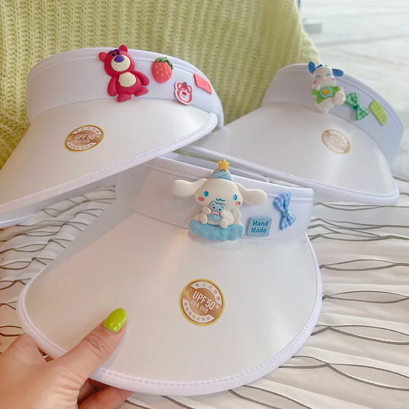 

Upf50 + Sanrio Солнцезащитная шляпа Cinnamoroll Hello Kitty Kuromi My Melody Солнцезащитная шляпа для лета детская модная уличная дышащая Солнцезащитная шляпа подарок